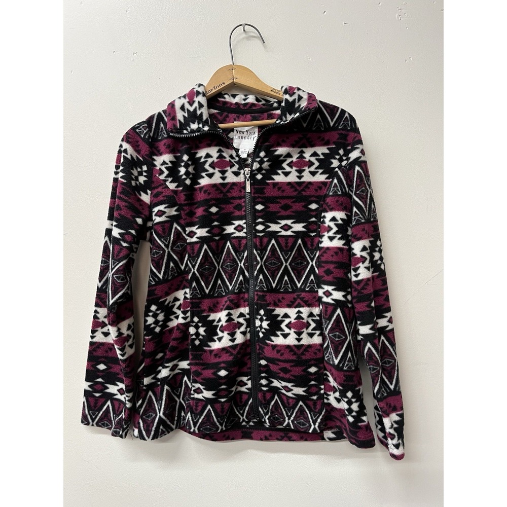 New York Laundry Women's Zip Up Aztec Fleece Medium